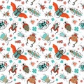 Unusual Bugs and Exotic Beetles Seamless Pattern