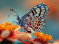 exotic butterfly on a flower, close up Royalty Free Stock Photo