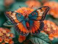 exotic butterfly on a flower, close up Royalty Free Stock Photo