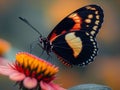 exotic butterfly on a flower, close up Royalty Free Stock Photo