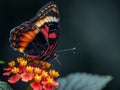 exotic butterfly on a flower, close up Royalty Free Stock Photo