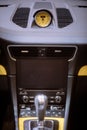 Exotic car central console on the dashboard Royalty Free Stock Photo