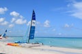 Exotic caribbean beach white sand beautiful sea relax time Cuba sail