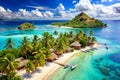 Exotic Caribbean Island, Tropical Beach Resort Royalty Free Stock Photo