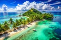 Exotic Caribbean Island, Tropical Beach Resort Royalty Free Stock Photo