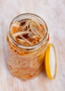 Exotic Chinese salad in glass jar Royalty Free Stock Photo