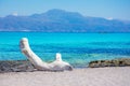 Exotic Chryssi island at the south of Crete, with the amazing Golden Beach, Greece Royalty Free Stock Photo