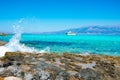 Exotic Chryssi island at the south of Crete, with the amazing Golden Beach, Greece Royalty Free Stock Photo