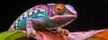 An exotic close-up of a colorful chameleon Royalty Free Stock Photo