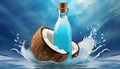 Exotic Coconut Liquid In Sky-blue Bottle - Ethical, Natural, And Exhilarating