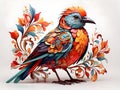 Exotic colorful decorative bird