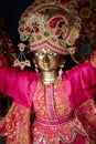 Exotic cultural and rich history. Cropped image of a richly embroidered and decorated Indian religious deity.