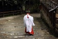 Exotic dress of japanese shinto priestess