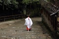 Exotic dress of japanese shinto priestess