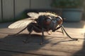 Exotic Drosophila Fruit Fly Diptera closeup. Neural network AI generated Royalty Free Stock Photo