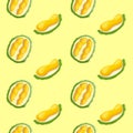 Exotic durian pattern, cartoon style