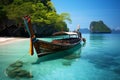 Exotic escape longtail boat graces the shores of Andaman Sea
