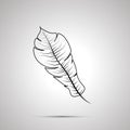 Exotic feather outline simple black icon