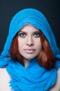 Exotic female model with headscarf Royalty Free Stock Photo