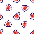 Exotic fig fruit seamless pattern.