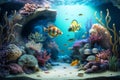 exotic fish in an aquarium. illustration Generative AI Royalty Free Stock Photo