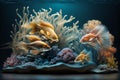 exotic fish in an aquarium. illustration Generative AI Royalty Free Stock Photo