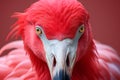 Exotic Flamingo closeup head. Generate Ai
