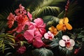 Exotic Flora and Fauna. A Fine Art Painting of Tropical Nature