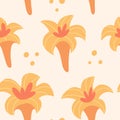 Exotic flower blooms seamless pattern Royalty Free Stock Photo