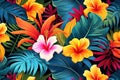 exotic flower pattern background illustration Royalty Free Stock Photo