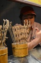 Exotic food skewers in Beijing