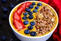 Exotic fresh fruit smoothie bowl