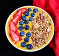 Exotic fresh fruit smoothie bowl Royalty Free Stock Photo