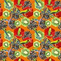 Exotic frog red-eyed pattern in a watercolor style. Royalty Free Stock Photo