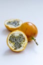 Exotic fruit of grenadilla on white background Royalty Free Stock Photo