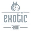 Exotic fruit logo, simple gray style Royalty Free Stock Photo