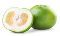 Exotic fruit oroblanco whole and half on a white background. Isolated Royalty Free Stock Photo