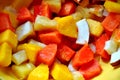 Exotic fruit salad : coconut, papaya, mango Royalty Free Stock Photo