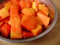 Exotic fruit salad, papaya Royalty Free Stock Photo
