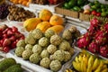 Exotic fruits in the Asian market in Vietnam Royalty Free Stock Photo