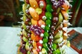 Exotic fruits and berries pinned on each other Royalty Free Stock Photo