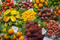 Exotic fruits at the Boqueria Royalty Free Stock Photo