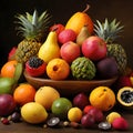 Exotic fruits, generative ia photo