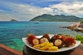 Exotic fruits plate