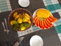 Exotic fruits on a plate Royalty Free Stock Photo