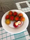 Exotic fruits on a plate Royalty Free Stock Photo