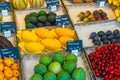 Exotic fruits for sale at a market Royalty Free Stock Photo