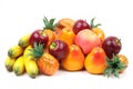 Exotic fruits solated on white Royalty Free Stock Photo