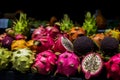 Exotic fruits stall market. Generate Ai Royalty Free Stock Photo