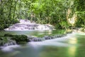 Exotic Gem nature wonderful cascade waterfall in tropical forest Asia Thailand